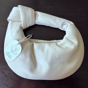 NWT Melie Bianco Alexandra Cream Vegan Top Handle Hobo Bag